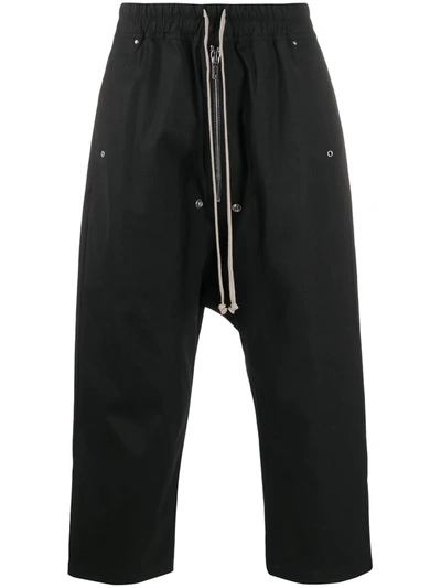 Rick Owens Cropped Tracksuit Trousers In Black