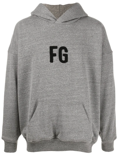 Fear Of God Fleece Monogram Hoodie In Grey