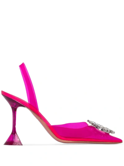 Amina Muaddi Begum 95mm Pvc Slingback Pumpsslin In Pink