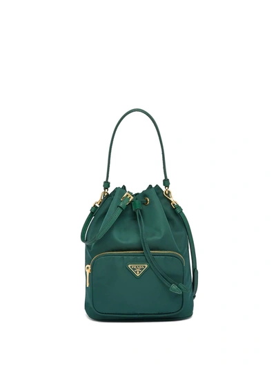 Prada Duet Bucket Bag In Green