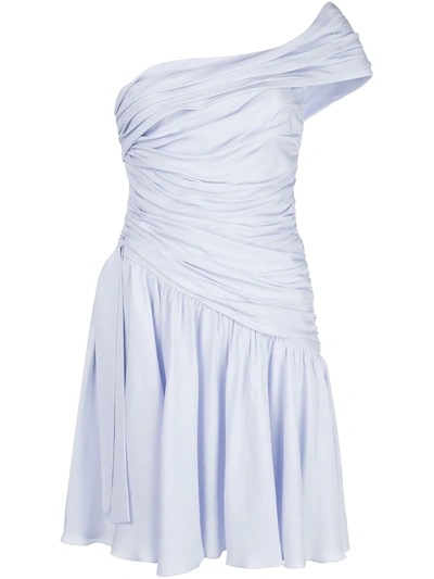 Giambattista Valli Ruched Style Asymmetric Dress In Blue