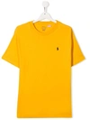 Polo Ralph Lauren Kids' Logo Embroidered Crew Neck T-shirt In Giallo
