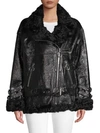 Nicole Benisti Bowery Leather & Shearling Jacket In Black