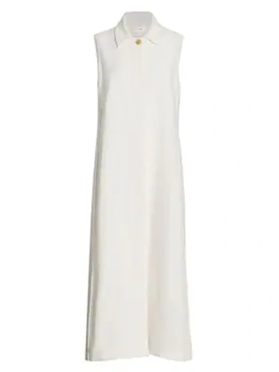 The Row Temmo Stretch-silk Long-line Vest In Ivory