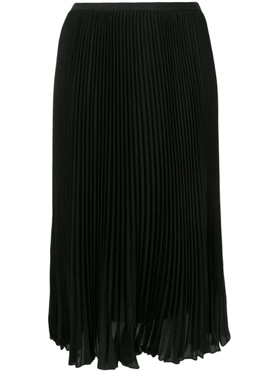 Polo Ralph Lauren Ladies Pleated Georgette Skirt In Black
