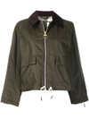 Barbour X Alexa Chung Cropped Waxed Jacket In Archive Olive Ancient