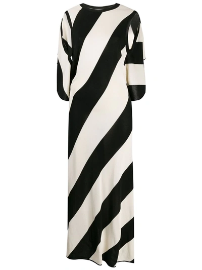 Stella Mccartney Cape Back Diagonal Stripe Midi Jumper Dress In Multicoloured