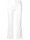 7 For All Mankind Slim Illusion High Rise Ankle Flare Jeans In Luxe White