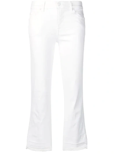 7 For All Mankind Slim Illusion High Rise Ankle Flare Jeans In Luxe White