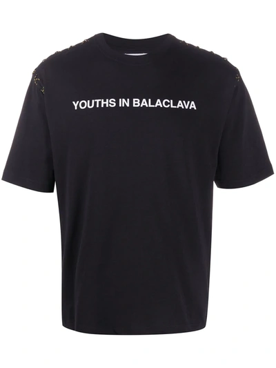 Youths In Balaclava Stitch Detail T-shirt In Black