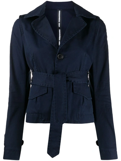 Dsquared2 Tie-waist Blazer In Blue