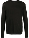 Uma Wang Fine Knit Long Sleeve Jumper In Black