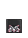 Kenzo Tiger-embroidered Bi-fold Wallet In Black