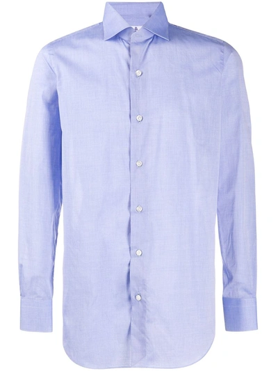 Finamore 1925 Napoli Cotton Formal Shirt In Blue