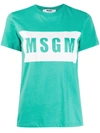 Msgm Graphic Logo-print T-shirt In Green