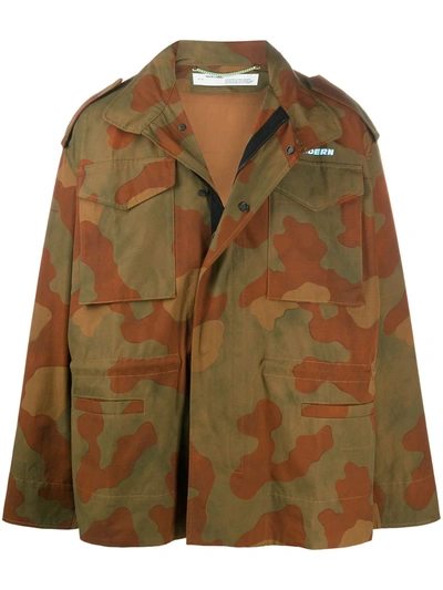 Off-white Camouflage-print Jacket In Green