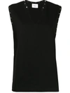Dondup Stud Detail Vest Top In Black