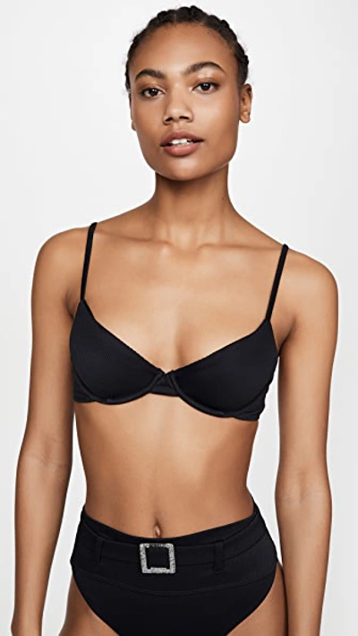 Beach Riot Camilla Bikini Top In Black