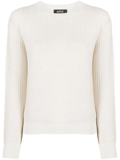 Apc Knitted Long Sleeve Jumper In White