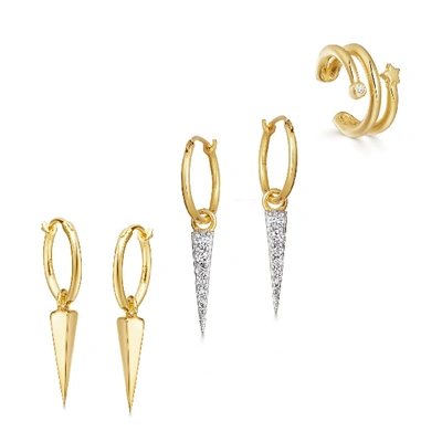 Missoma Gold Spike Squared Earring Set