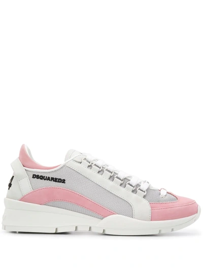 Dsquared2 Leather-panel Low Top Trainers In Pink