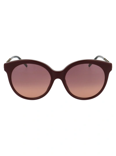 Gucci Gg0653s Burgundy Sunglasses In Pink