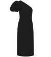 Rebecca Vallance Natalia One-shoulder Cloqué Midi Dress In Black