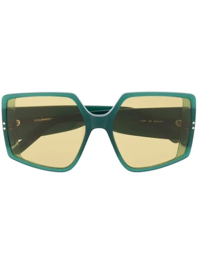 Courrèges Oversized Frame Sunglasses In Green