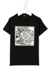 Il Gufo Kids' Contrast Print T-shirt In Black