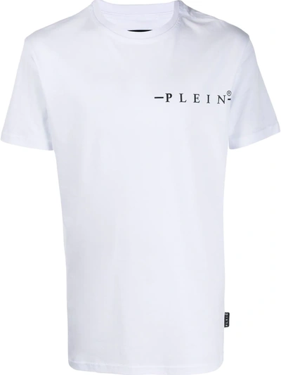 Philipp Plein Logo Print Cotton Jersey T-shirt In White,black