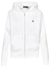 Polo Ralph Lauren Light Cotton Blend Sweatshirt Hoodie In White
