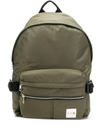 Apc X Carhartt Work In Progress Nylon Backpack In Green