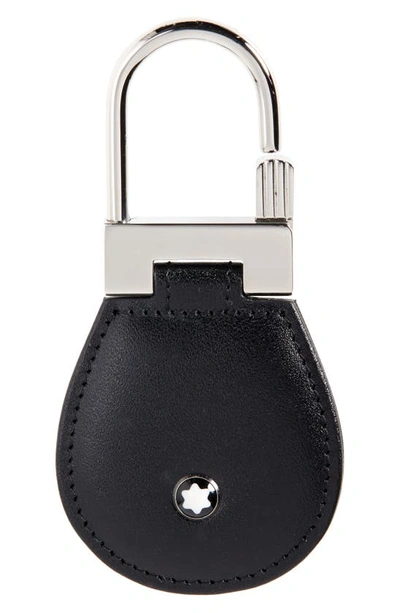 Montblanc Meisterstück Leather And Palladium-plated Key Fob In Black