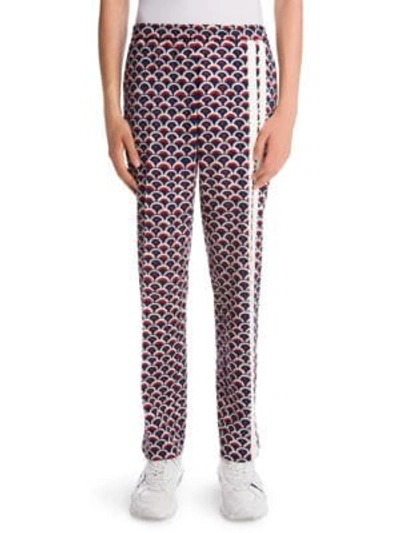 Valentino Scale Track Pants In Blue Red