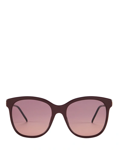 Gucci Oversized Wayfarer Sunglasses In Red-drk