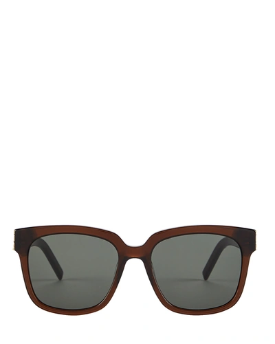 Saint Laurent Oversized Rounded Sunglasses In Brown