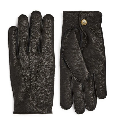 Dents Grained Deerskin Gloves In Black