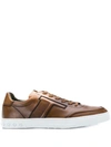Tod's Casetta Leather Lace-up Sneakers In Brown