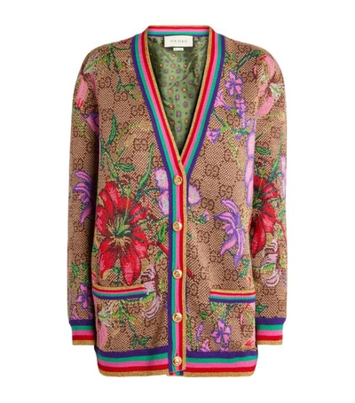 Gucci Gg Flora Wool-jacquard Cardigan In Multicolor