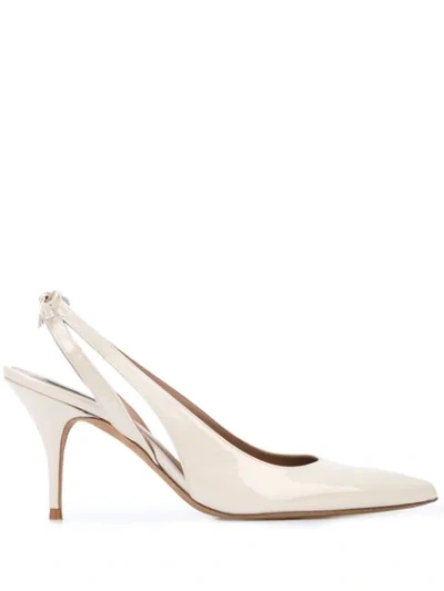 Tabitha Simmons Pointed Bow Back Pumps In Neutrals