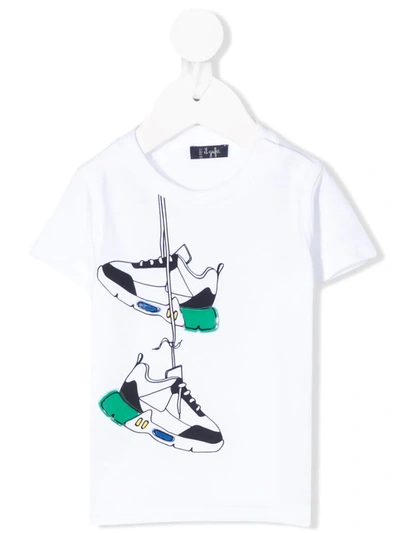Il Gufo Babies' Trainers Print T-shirt In White