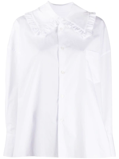 Comme Des Garcons Girl Ruffled Cotton-poplin Shirt In White