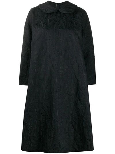 Comme Des Garçons Comme Des Garçons Abstract-jacquard Round-collar Shift Dress In Black