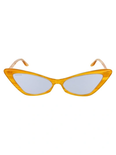 Gucci Eyewear Cat Eye Frame Sunglasses In Yellow