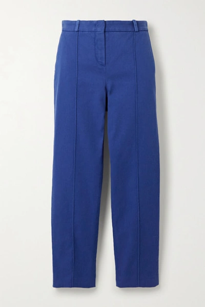 Loro Piana Stretch-cotton Twill Slim-leg Pants In Blue