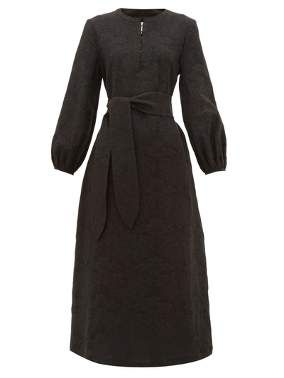 Mara Hoffman Net Sustain June Organic Cotton And Linen-blend Midi Dress In Black