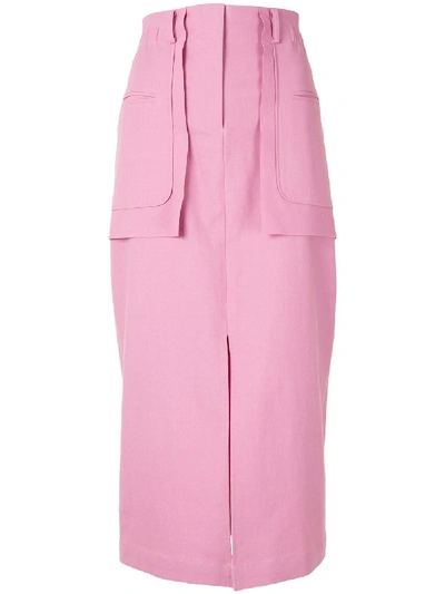 Rejina Pyo Ellie Cotton-blend Midi Skirt In Pink