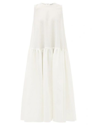 Cecilie Bahnsen Anna Karin Tiered Cloqué Maxi Dress In White