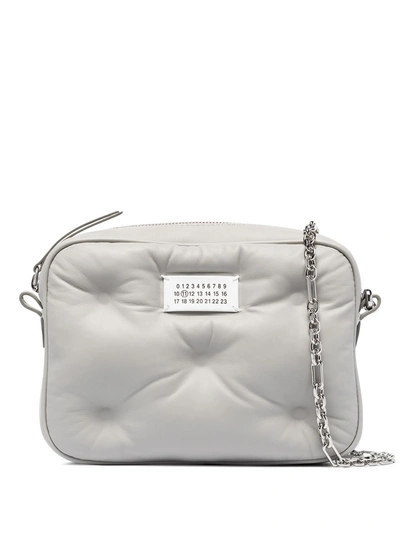 Maison Margiela Camera Quilted Leather Shoulder Bag In Gray