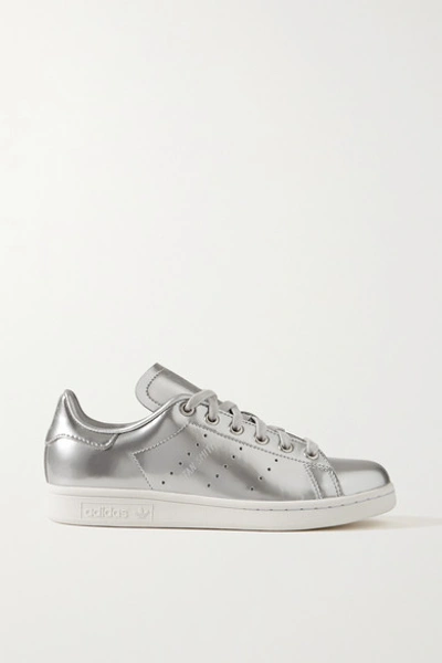 Adidas Originals Stan Smith Metallic Leather Sneakers In Silver